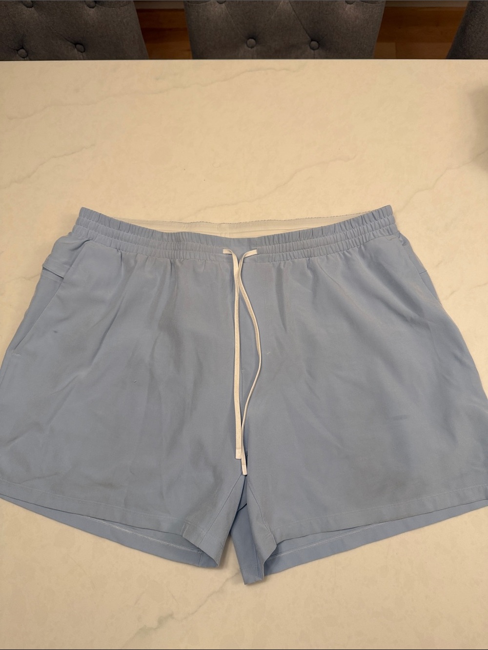 lululemon athletica Men's Sky Blue Athletic Drawstring Shorts